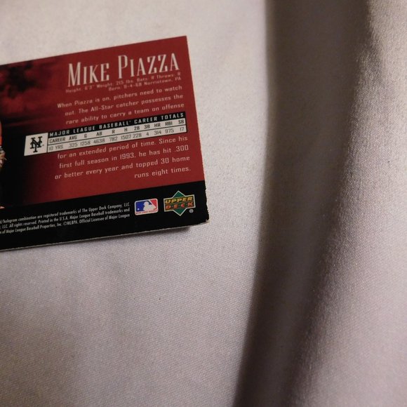 New York Mets Mike Piazza 2002 Upper Deck Piece of History Baseball Card - Picture 4 of 4